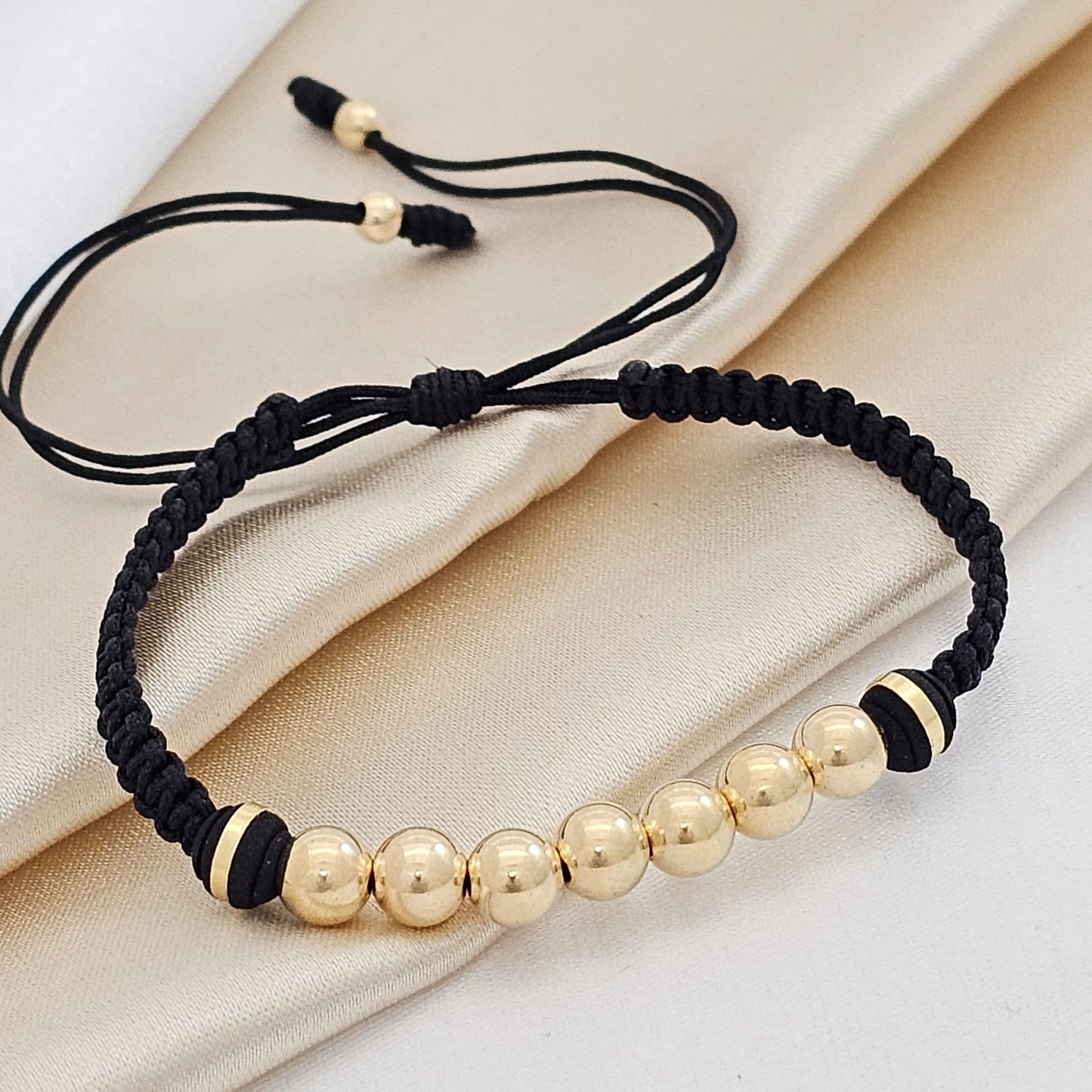 MJ PULSERA MACRAME GOLD #6 - NEOP. LAM #6 NEGRA