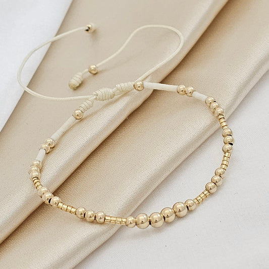 MJ GOLD PULSERA # 3#4 MIYUKI BEIGE