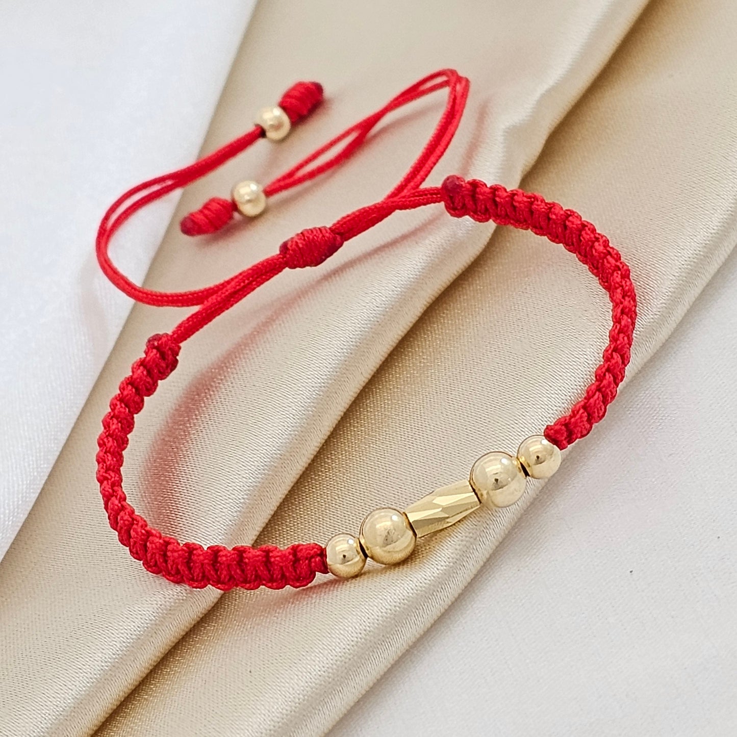 MJ PULSERA GOLD # 4 , 5 CANOTILLO ROJA