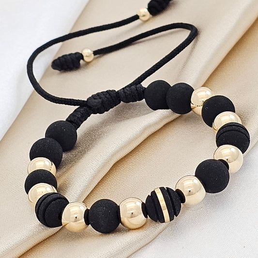 MJ PULSERA GOLD NEOPRENO GOLD NEGRA