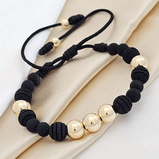 MJ PULSERA GOLD # 8 NEOPRENO NEGRA