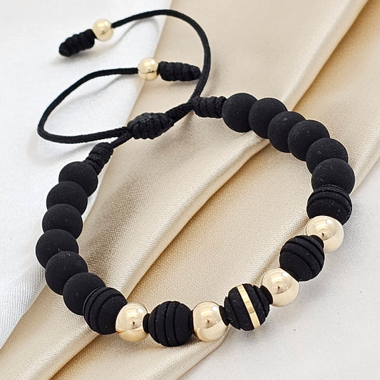 MJ PULSERA GOLD # 7 NEOPRE LISO Y RANURADO # 8 NEGRO