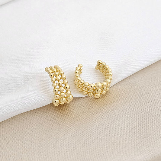 EARCUFF MEDIANO BALINES DORADO RF K3193