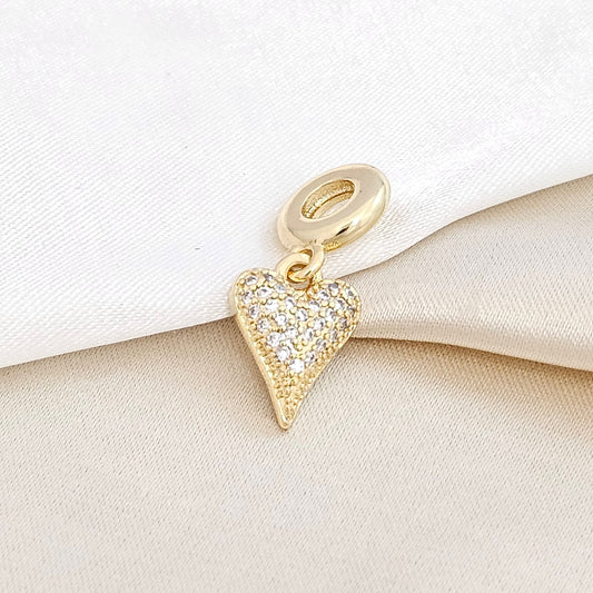 CHARM CORAZON DIAMANTADO DORADO RF K4518