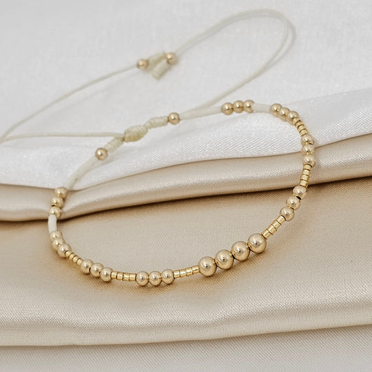 MJ PULSERA GOLD ·# 3 #4 MIYUKI BEIGE